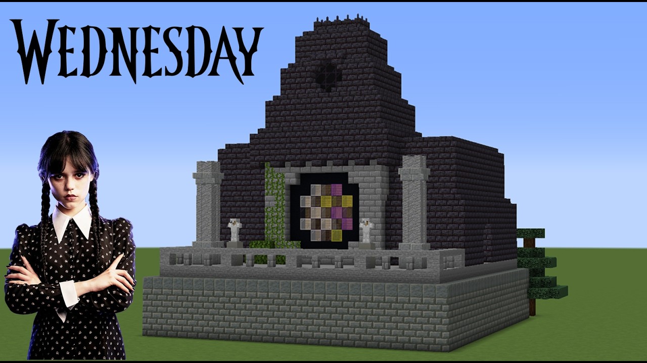 Как построить комнату в общежитии Уэнсдей Аддамс в Minecraft (Nevermore Academy) «Среда»