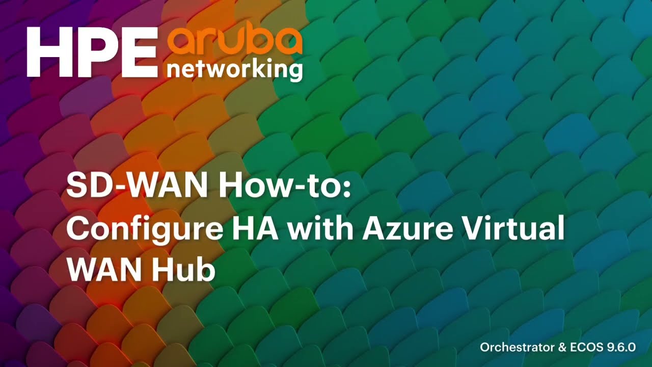 SD-WAN Как настроить HA с помощью Azure Virtual WAN Hub