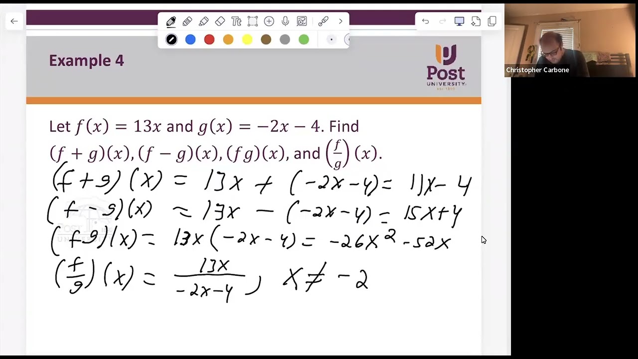 MAT120 - Section 2.3 - The Algebra of Functions