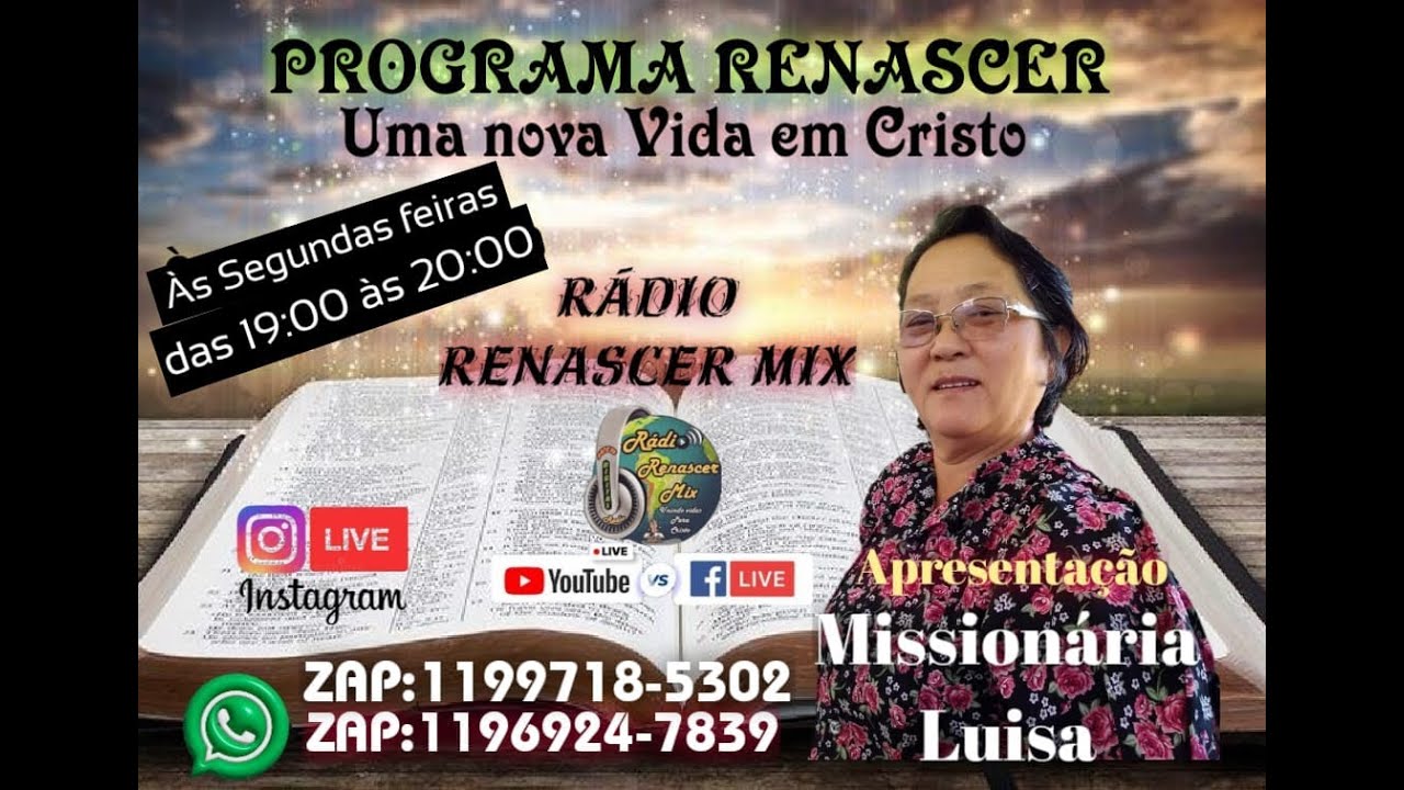 RADIO RENASCER MIX / SAO LOURENÇO DA SERRA / PROGRAMA UMA NOVA VIDA EM CRISTO