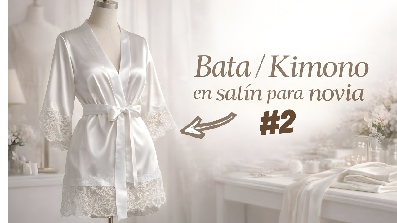 Bata / Kimono en satín para novia | Patronaje paso a paso – Clase #2
