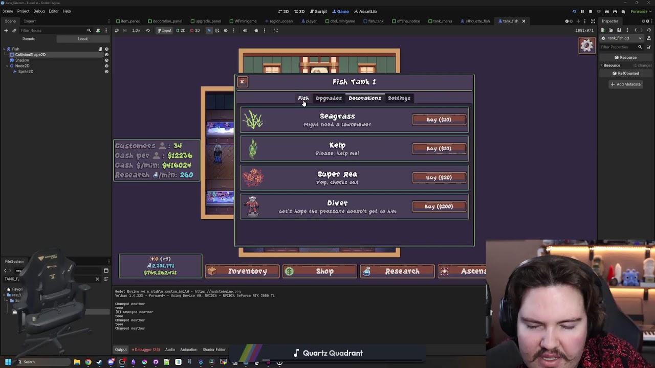 New upgrades! | Lured In Godot Gamedev | !discord !game !buy