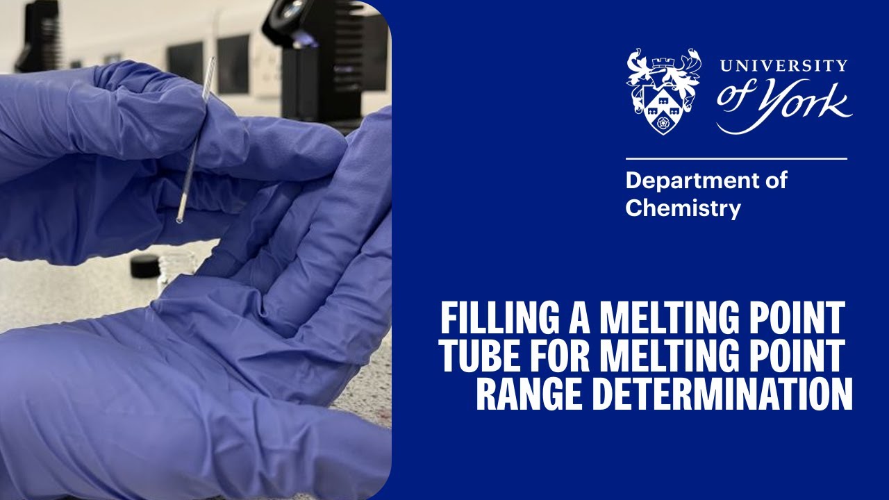 Filling a melting point tube  for melting point range determination