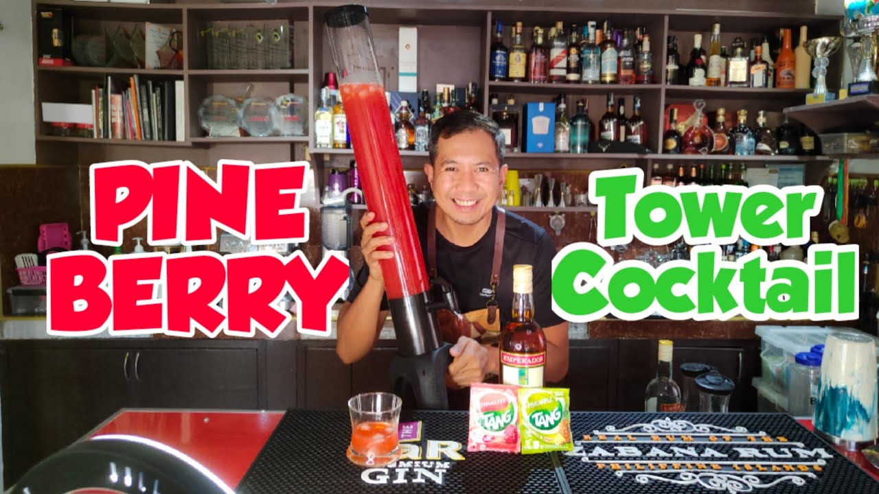 PINE BERRY | Tower Cocktail | Alak Tutorials #cocktails #recipe 