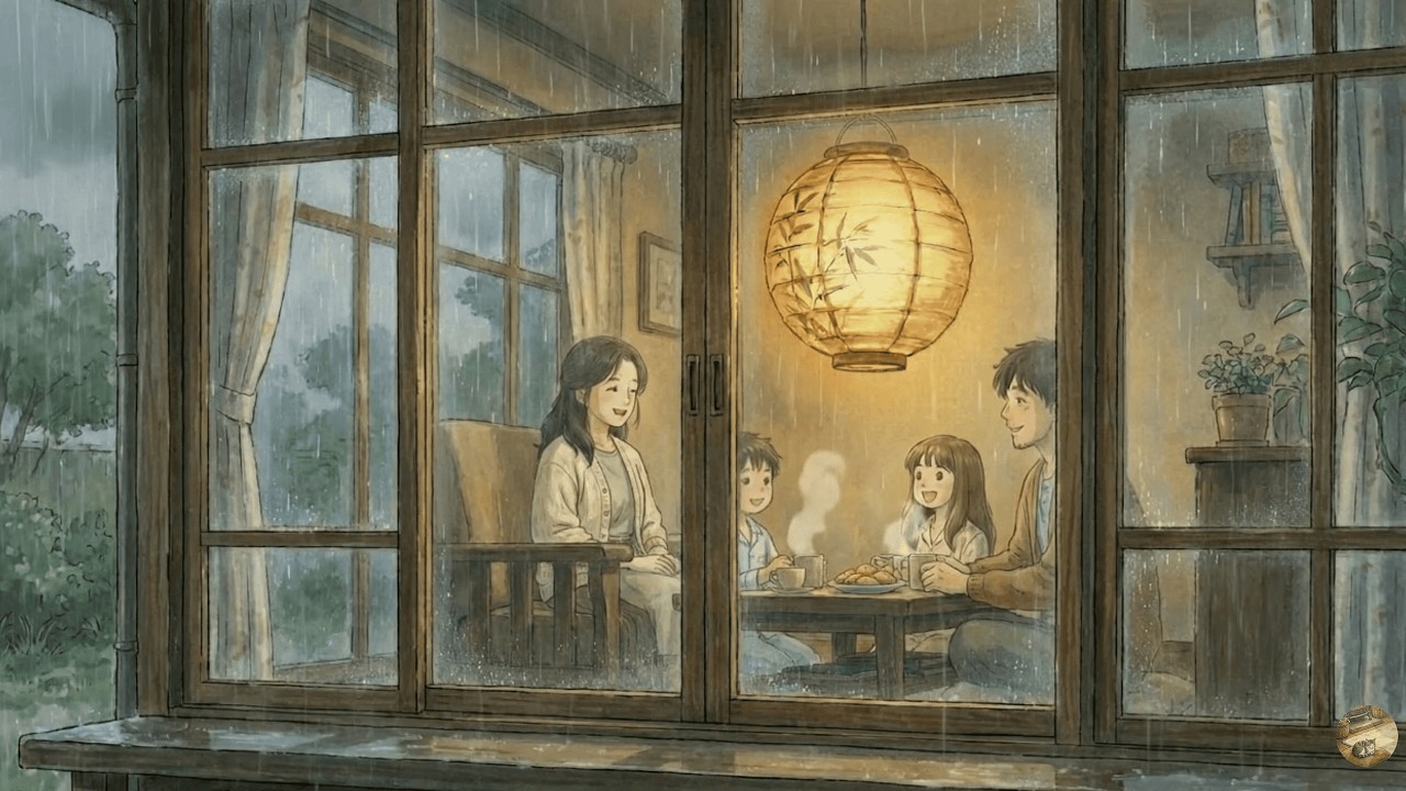 Rain on the Paper Lantern, A Night That Glows with Memory 🌧️🏮 | Cozy Ghibli Tales