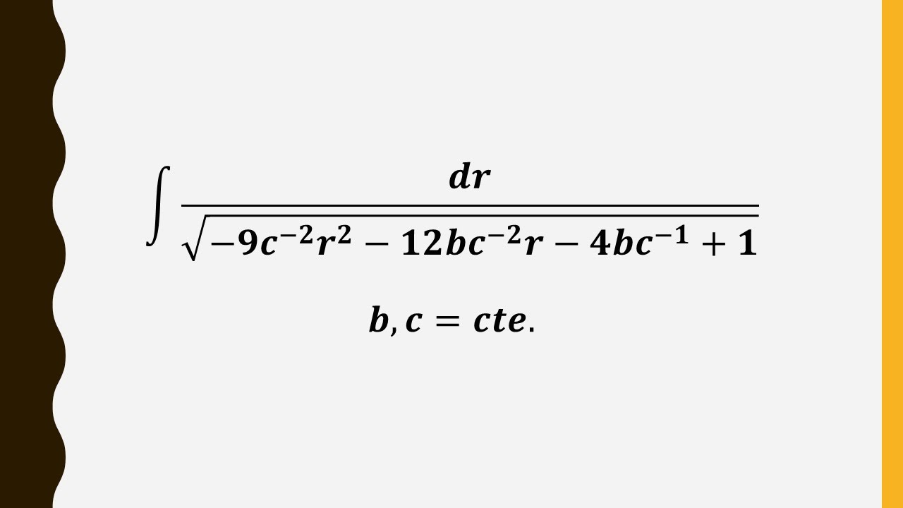 Integral Monstruosa #4 - Una raíz llena de literales.