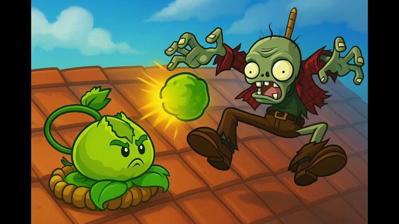 PVZ: ¡LOS ZOMBIES ATACAN POR EL TEJADO! #17
