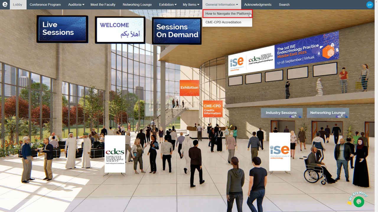 How to navigate through the virtual platform