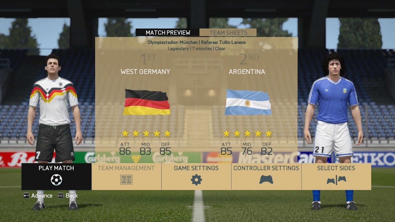 FINAL WORLD CUP 1990 • WEST GERMANY vs ARGENTINA • FIFA 16 PC • CLASSIC PATCH