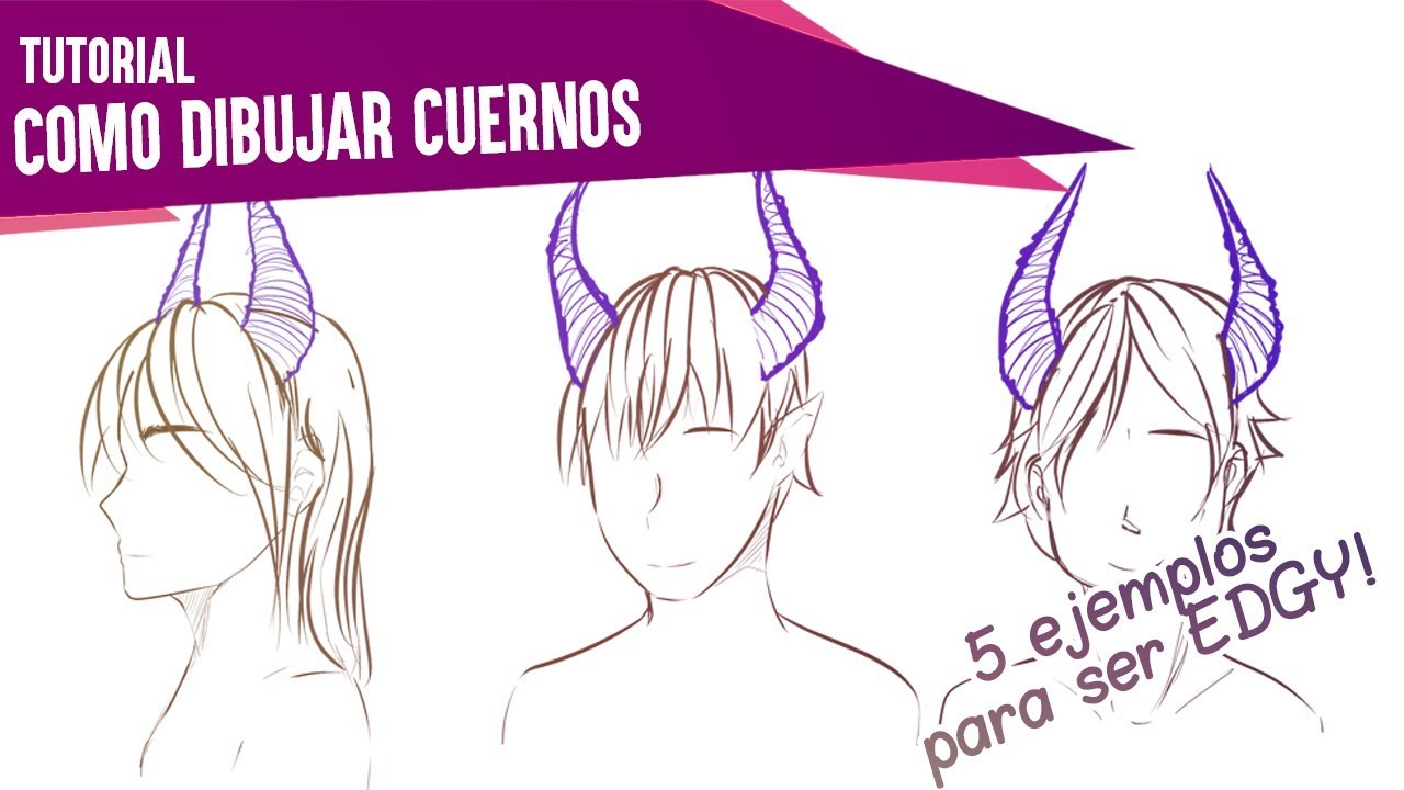 ✎COMO DIBUJAR CUERNITOS PARA PERSONAJES EDGYS
