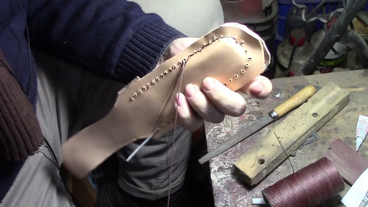 17)   Coltello damasco piuma tutorial fodero