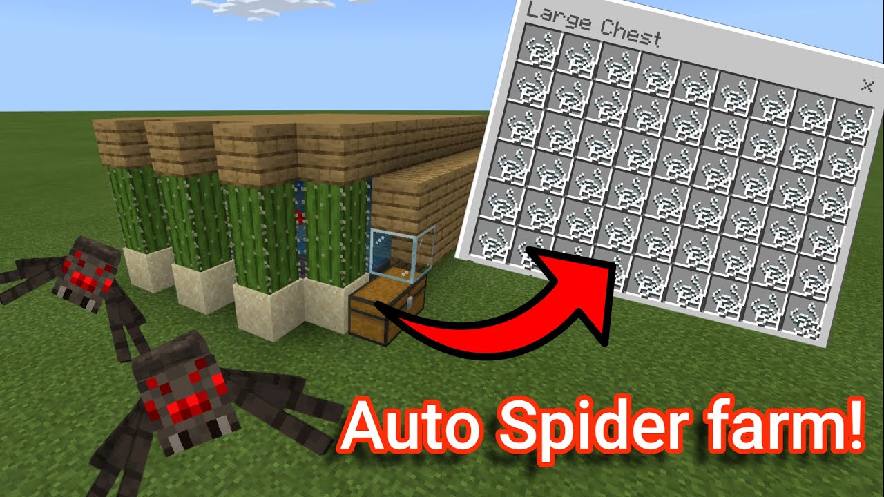 Суперпростой и быстрый автоматический измельчитель Spider Grinder в Cubecraft Skyblock (издание B...