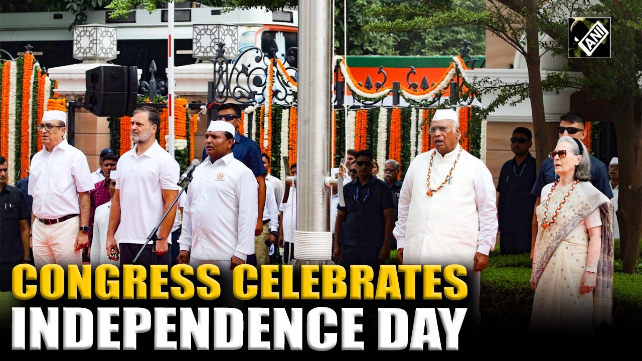 Rahul Gandhi, Sonia Gandhi celebrate Independence Day as Kharge hoist tricolour at AICC Headquarter