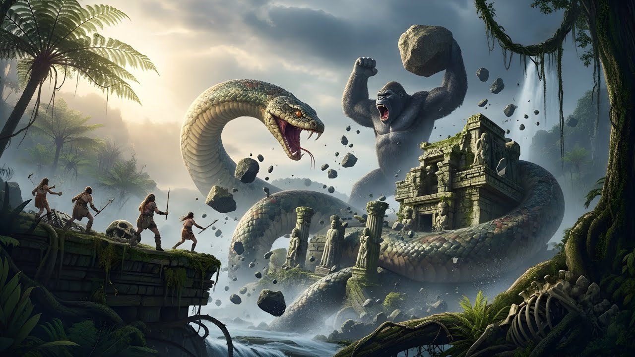 Ancient Humans Trapped! King Kong vs Giant Prehistoric Snake. | Heartbeat Rescuers 