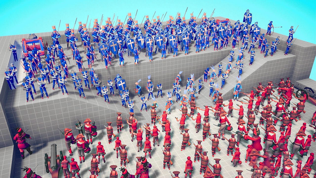 CASTLE RAID MEDIEVAL KING ARMY 👑 VS 🏴‍☠️ PIRATE ARMY / Totally Accurate Battle Simulator ( TABS )