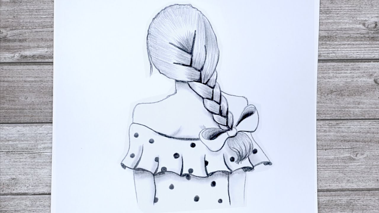 A girl with beautiful hairstyle Pencil Sketch drawing /  EASY step by step / How to draw a girl