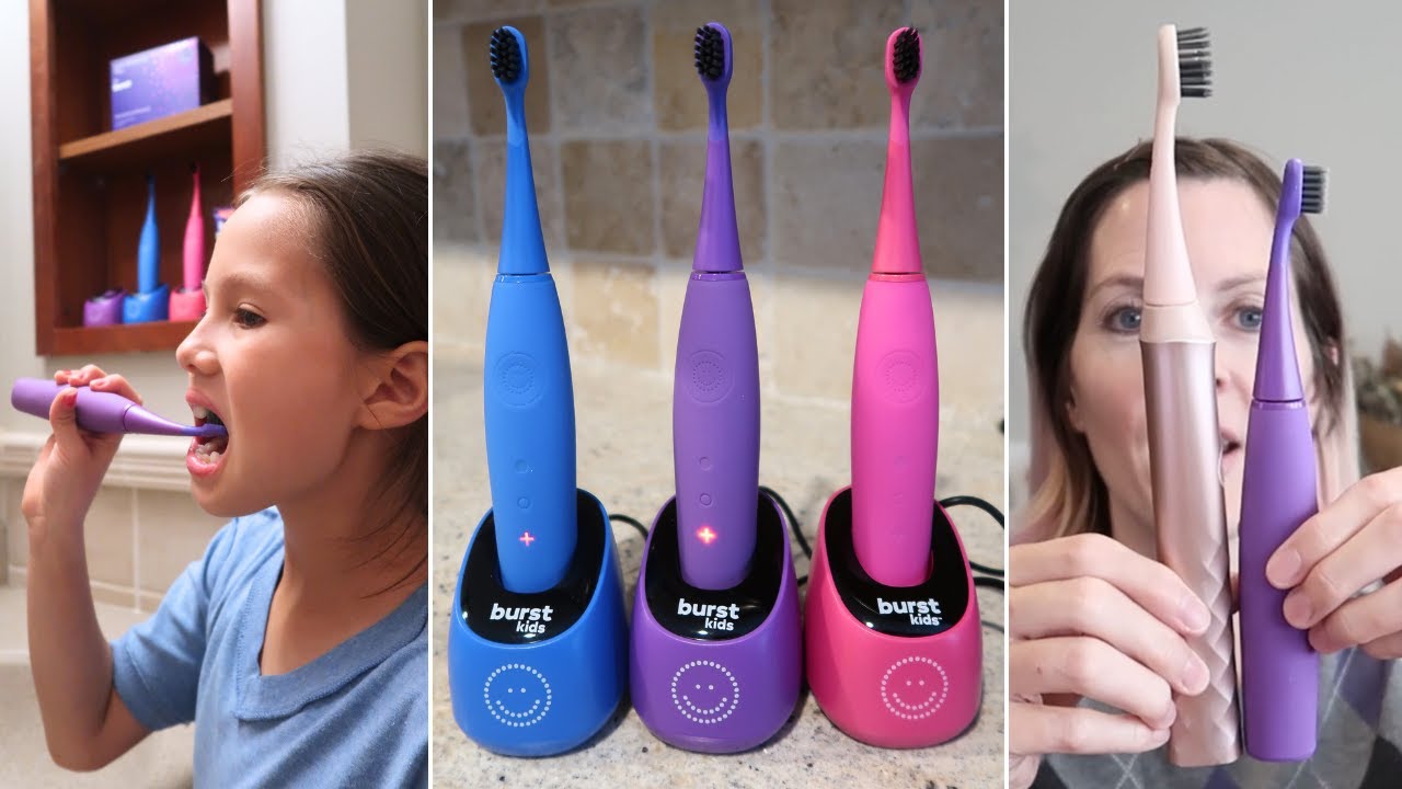 Burst Kids Sonic Toothbrush Review | Unboxing, Demo, + Kids vs. Adult Brush Comparison!