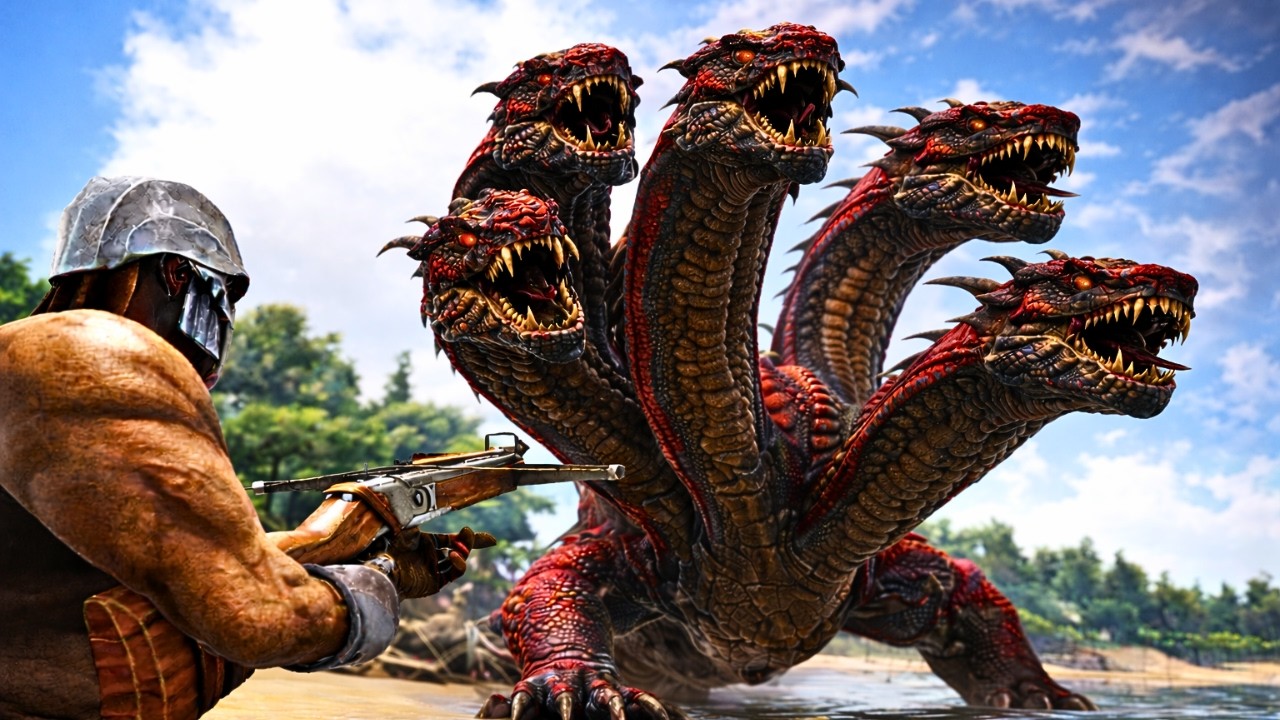 FINALLY TAMED THE 5 HEADED HYDRA 😱 IN ARK PYRIA&hellip;(Day 9) | Dinosaur Game