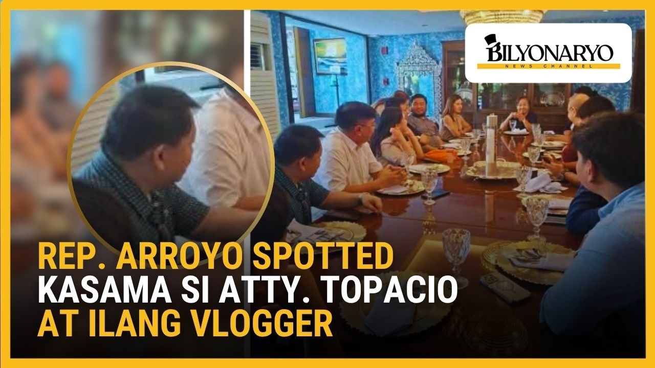 Rep. Gloria Arroyo spotted kasama si Atty. Topacio at ilang vlogger sa isang pagtitipon