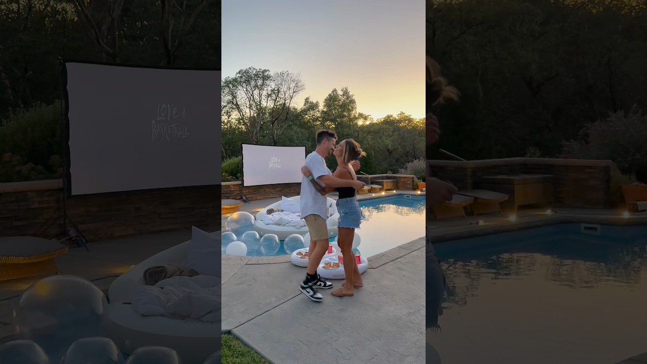 Husband does most romantic floating movie date night for his wife. 🥹😍🥰 #husband #poolmovie #date