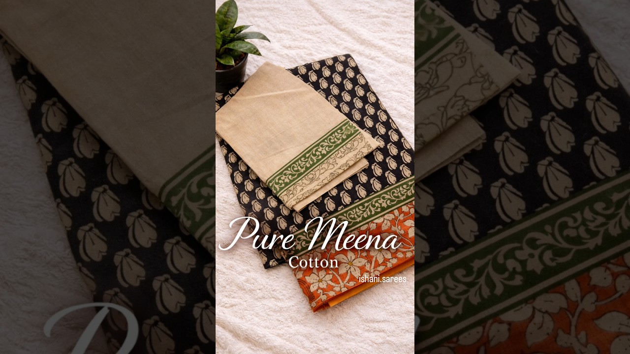 Beautiful Pure Meena Cotton Sarees✨#saree #purecottonsaree #onlineshopping #trending #shorts