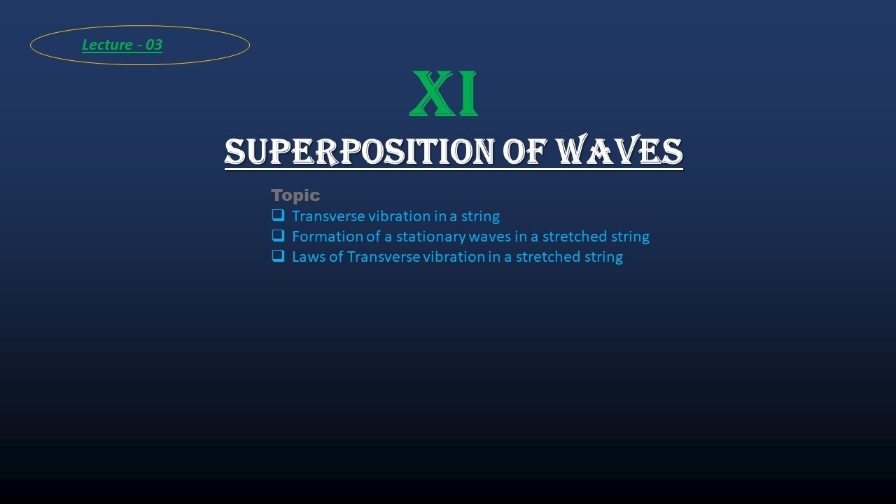 lecture-3 Laws of Transverse vibration in a stretched string