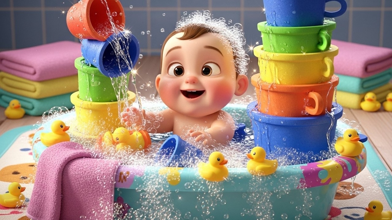 Baby Bathtime Fun Song 🛁👶 | Splashy Learning & Hygiene Fun for Toddlers and Kids Play
