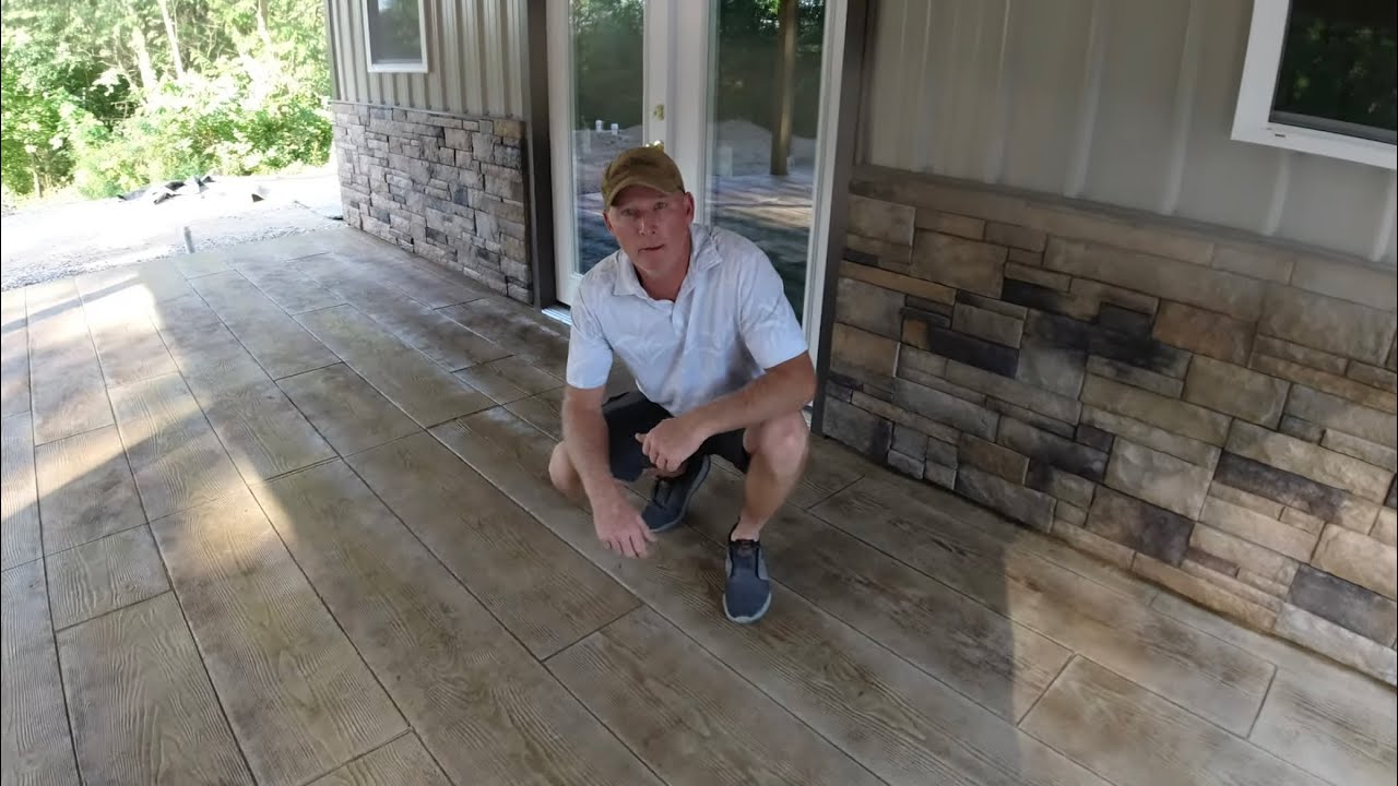 YES That's Concrete! Wood Plank and Fieldstone Patterns on Concrete Patio