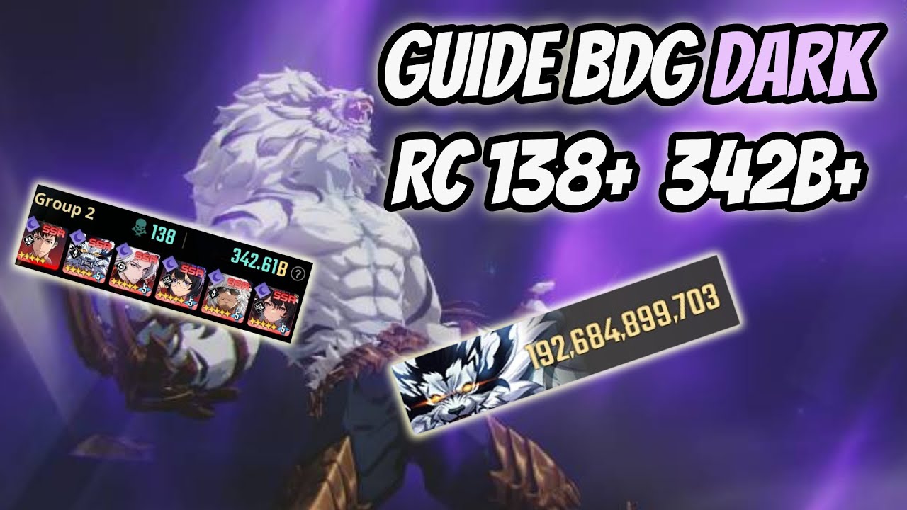 GUIDE BDG DARK : RC138+ - 6 overload strat - BAEK 192 MILLIARDS DE DPS?!?!?!? | GIANT STATUE