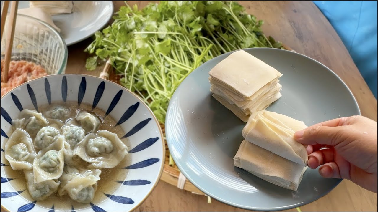 香菜馄饨 自己擀皮 新手友好【田园时光美食】