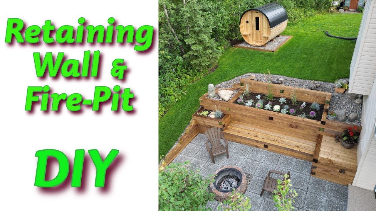Building a Retaining wall - Firepit area & Outdoor sauna