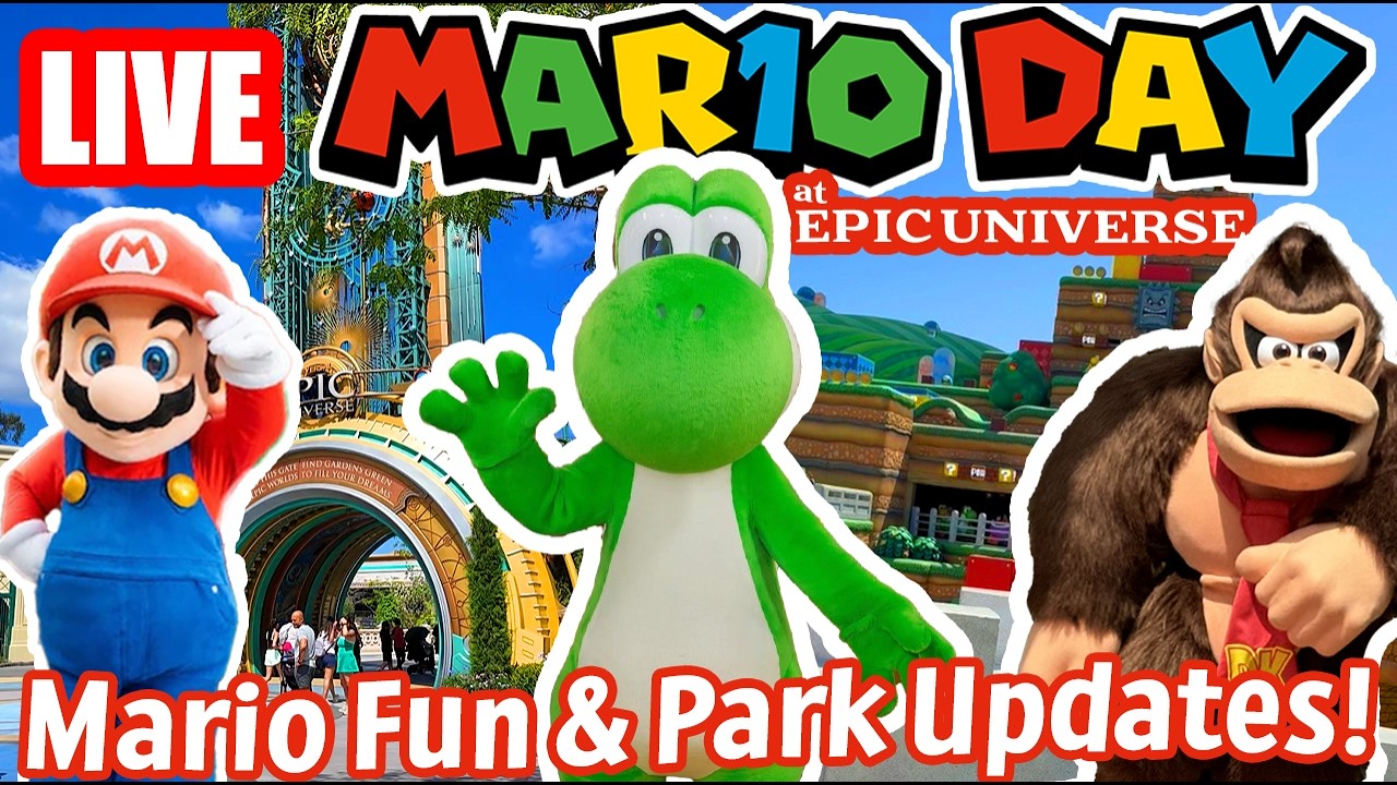 🔴Live: Mario Day at Universal Epic Universe! - Mario Fun, Yoshi & Updates - Universal Livestream