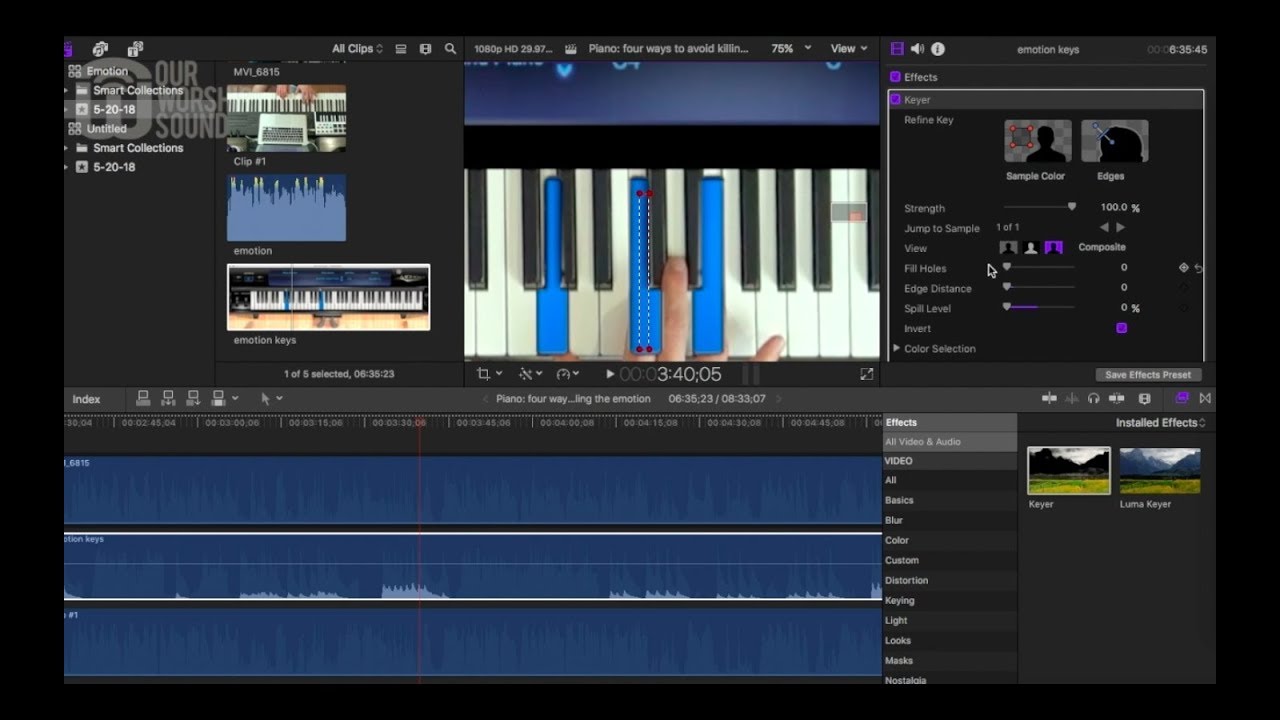 How to overlay MIDI keys for piano tutorials