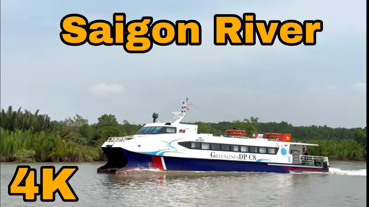 Saigon River Boat Tour | View from the deck of the catamaran Ho Chi Minh City - Vung Tau | 4K