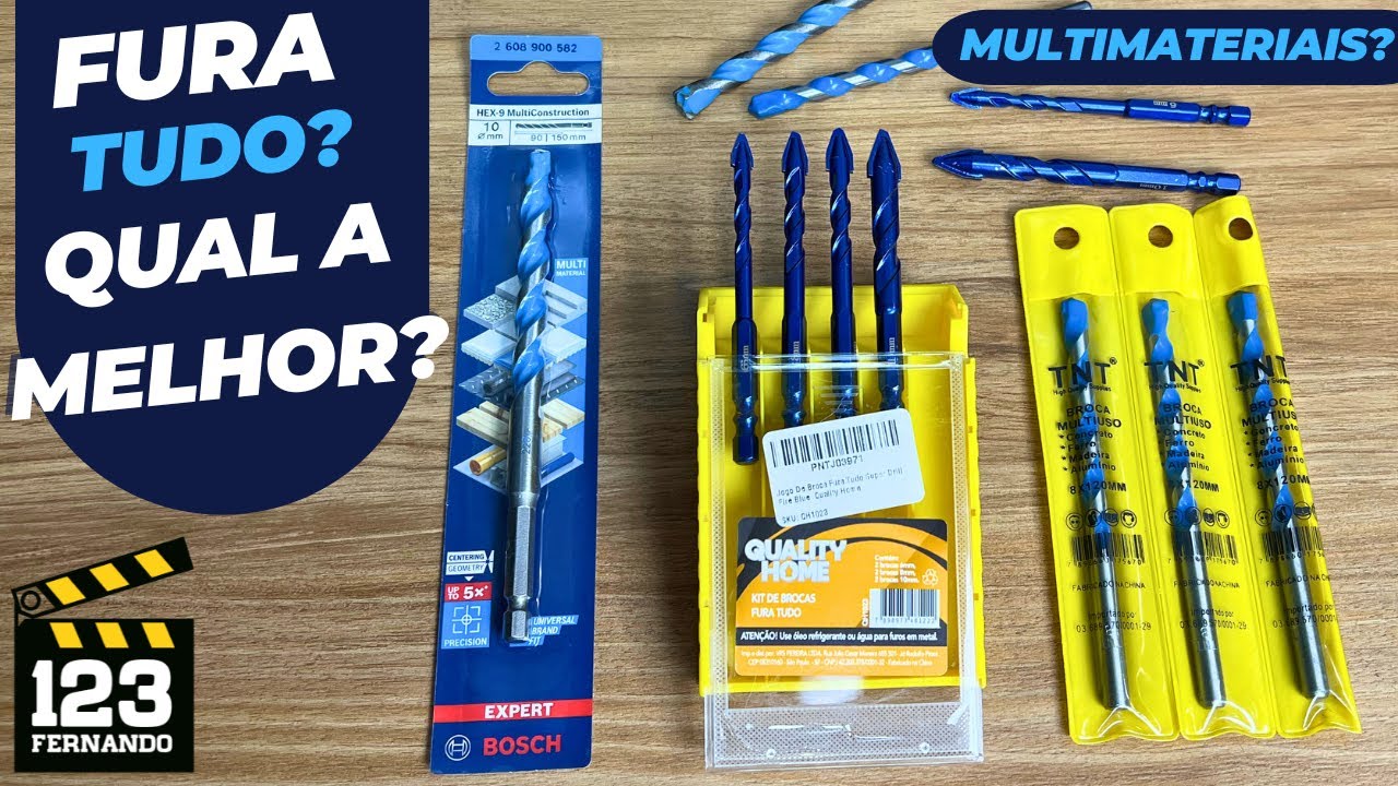 BROCA FURA TUDO QUALITY HOME X BROCA TNT MULTIMATERIAIS X BROCA BOSCH MULTI CONSTRUCTION EXPERT