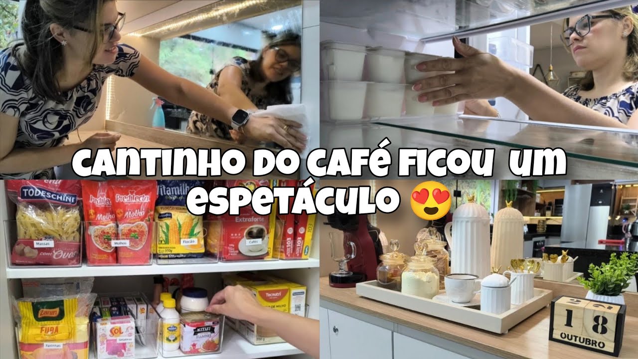 ✨FINALIZAMOS o nosso CANTINHO do CAFÉ ☕| MUDOU TOTALMENTE!! organização das COMPRAS 