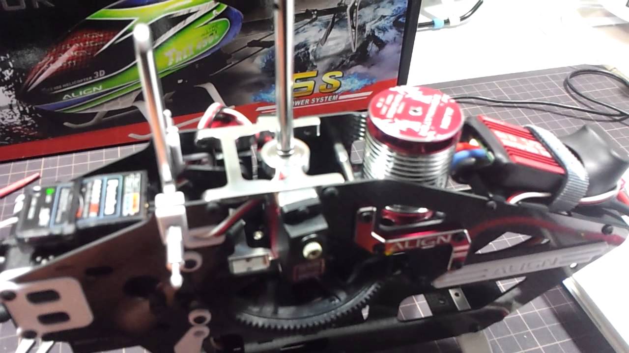 t-rex 450l dominator6s その11 受信機、アンプ、サーボ設定です。