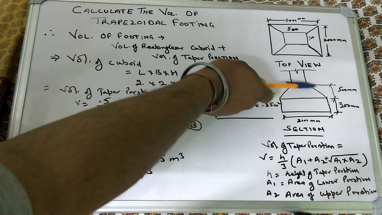 How To Calculate Concrete Volume For Trapezoidal Footing ...