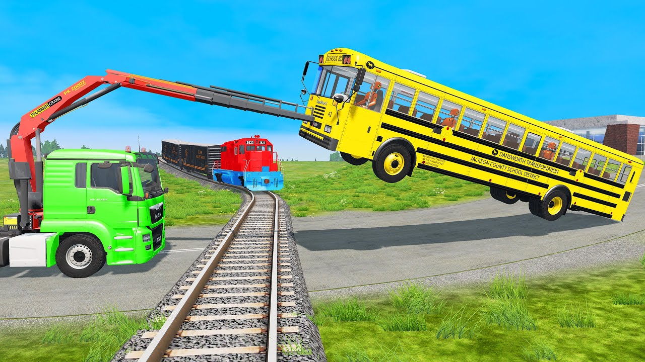 TRANSPORTING PIXAR CARS & FRUITS WITH COLORED & JOHN DEERE vs CLAAS vs TRACTORS - BeamNG.drive #962