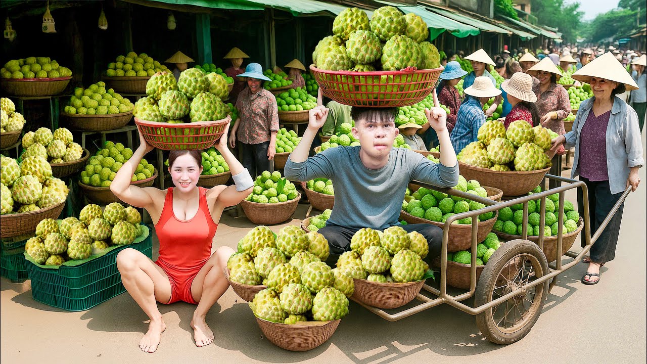 Harvesting & Discovering Vietnam’s Largest Custard Apple Market 🍏 Millions of Tons Sold Here