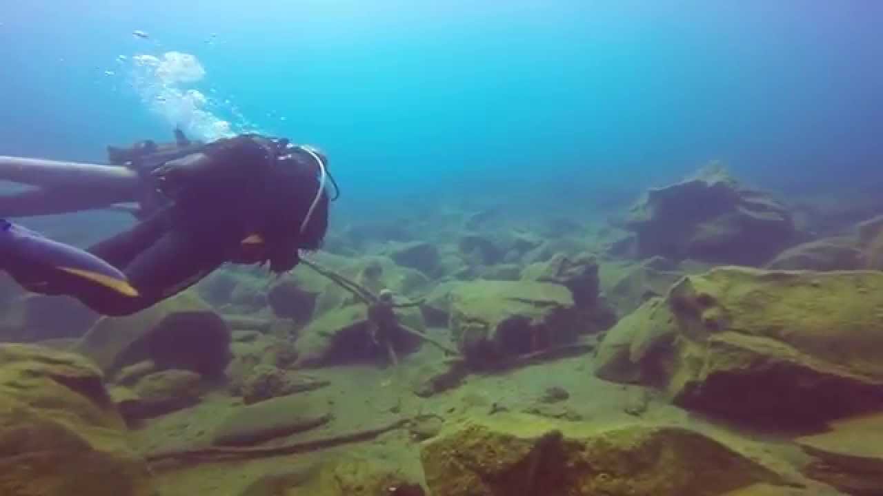 Santorini Nea Kameni wreck ship diving part 2