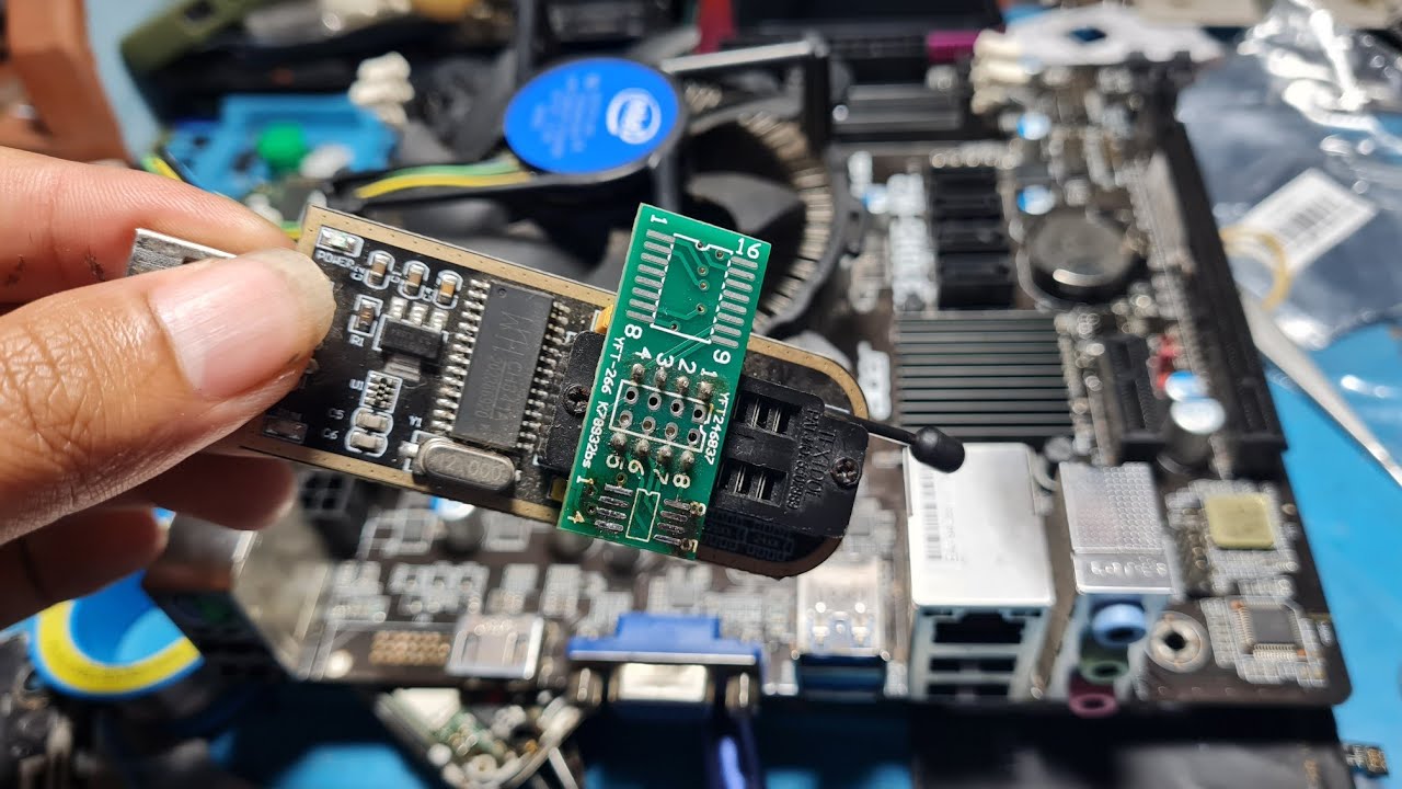 Cara flash ic bios | komputer nyala tapi tidak tampil di monitor karena rusak bios nya