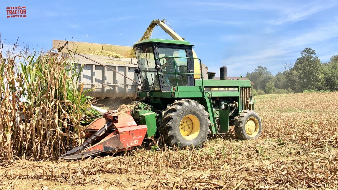 Cool Corn Chopping 1980's Style:  John Deere 5830 Forage Harvester