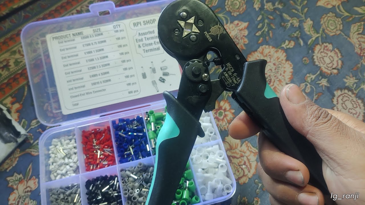Hetkrishi Crimping Tool Wire Pliers Crimper Adjustable Ratchet Tools(0.25-10.0mm²) Cable End Sleeves