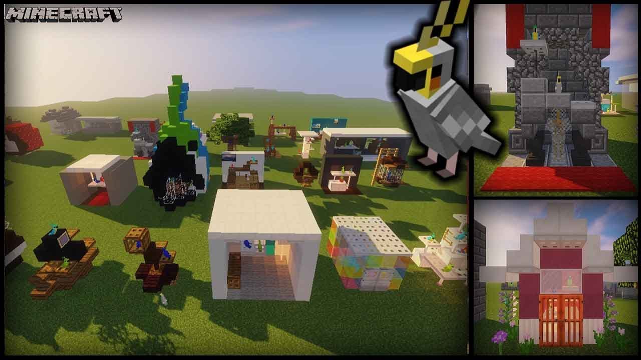 Minecraft - 25 MORE Parrot House Designs! (Cages/Stands/Aviaries)