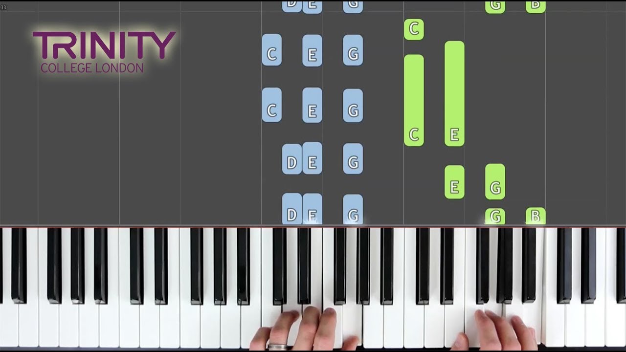 Rain / TRINITY Grade 3 2018-2020 / Synthesia 'live keys' Piano Tutorial
