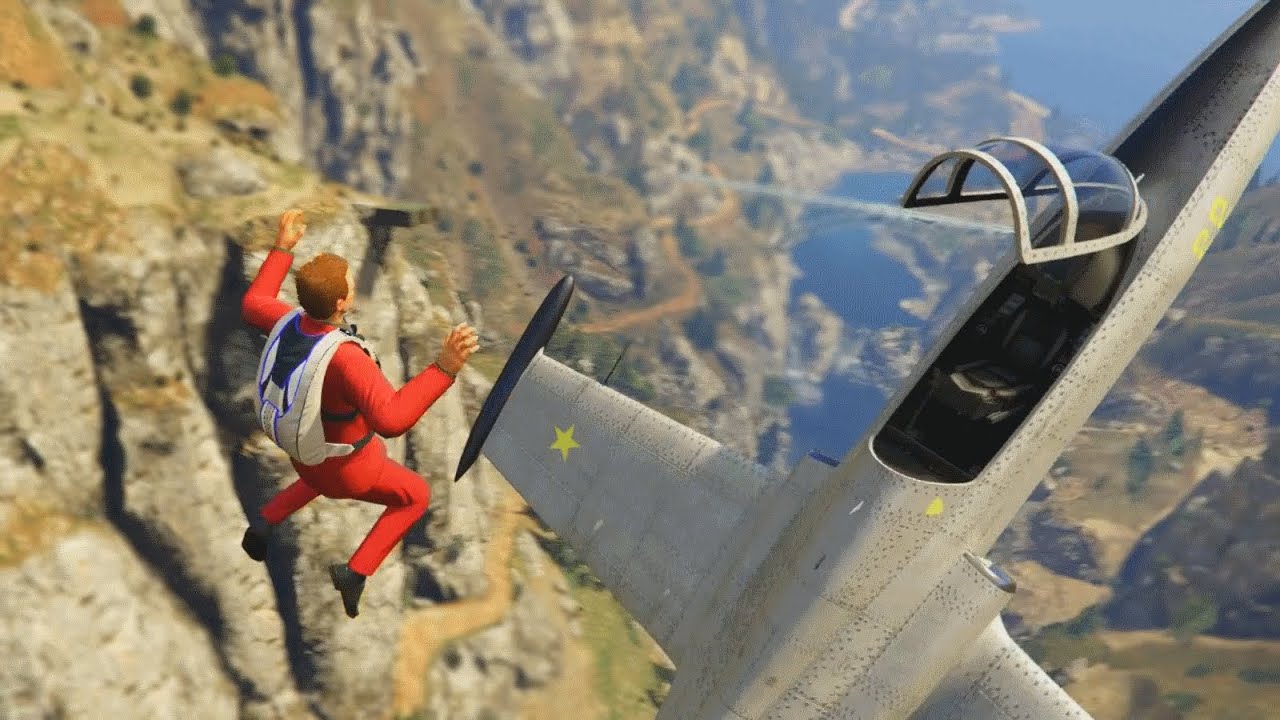 EPIC MOUNTAIN JET BAG BATTLE! (GTA V Funny Moments)