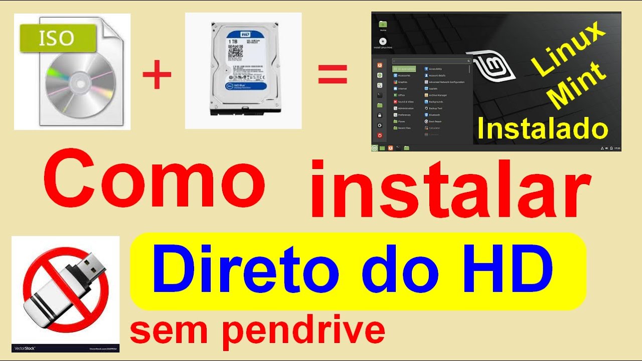 Como Instalar o Linux Mint pelo HD sem pendrive. Somente PC UEFI. How to Install Linux Mint from HD