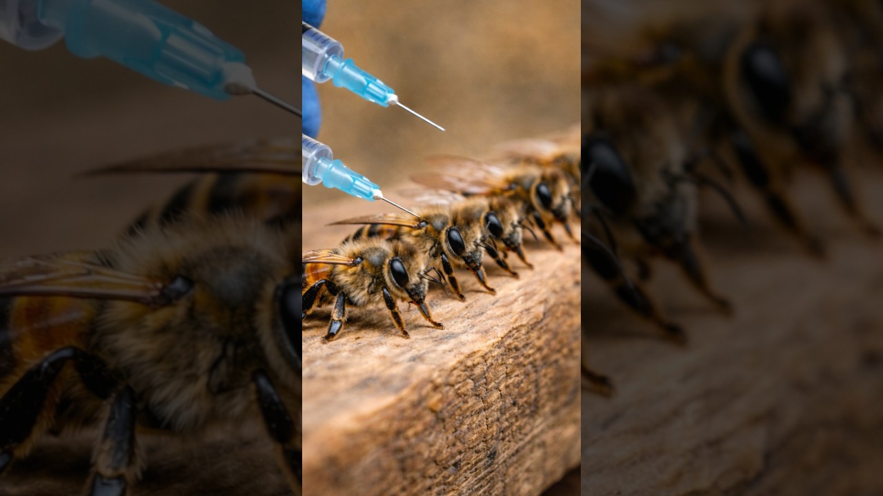 Vaccinated Bees #beekeeper #bees #vaccine #beehive #Queenbee #honeybees