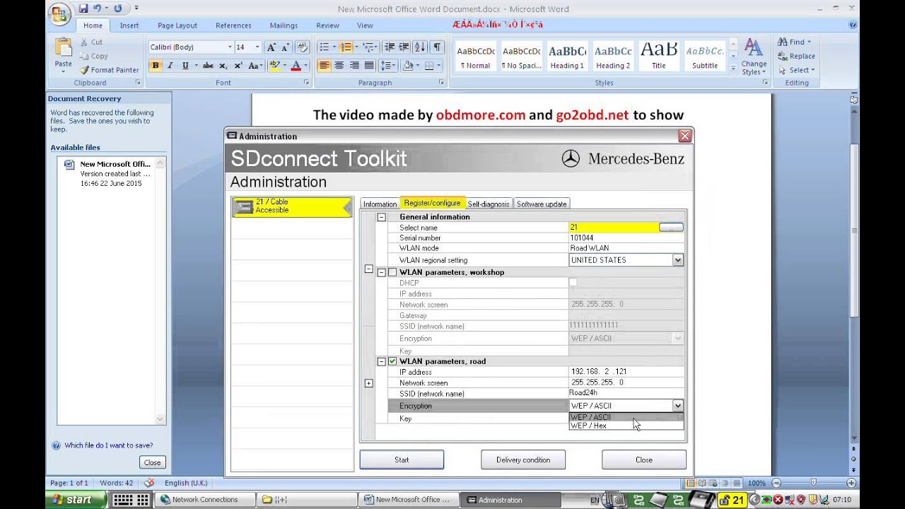Connect Mercedes Star Diagnose C4 (SDCONNECT) by LAN and WLAN
